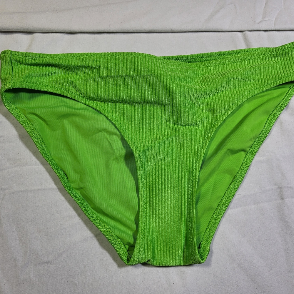 Aerie Vibrant Green Ribbed Bikini Bottom Swimsuit Nwt Womens/juniors Size Medium